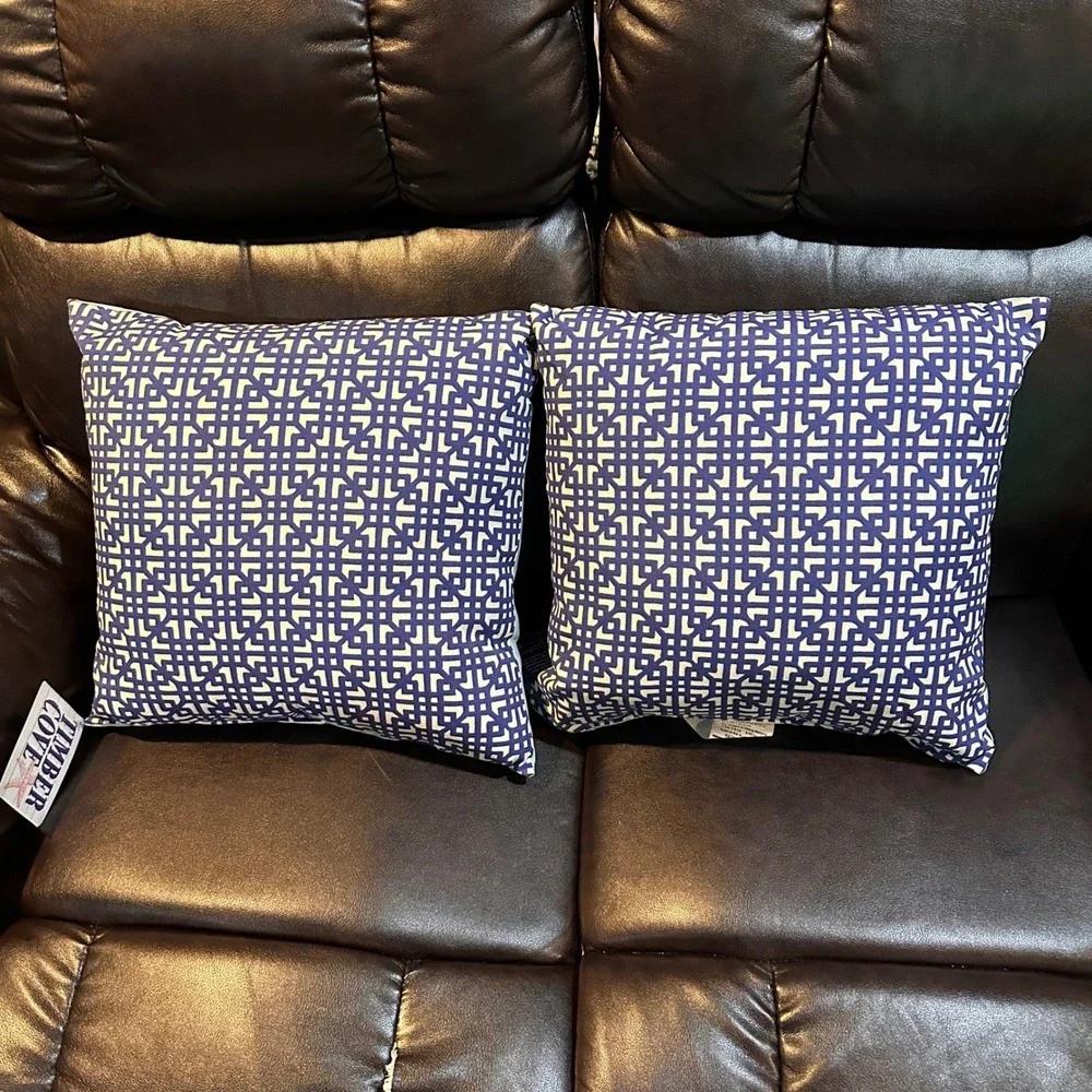 World Market Coastal‎ Anchor Outdoor Toss Pillow Set Nautical Beach Decor 17x17